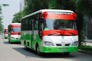 Xe Bus đưa đón cư dân Ecopark vào nội thành Hà Nội